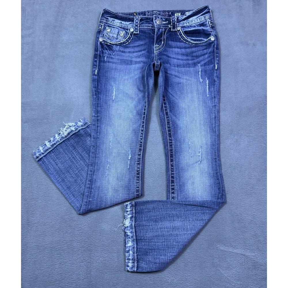 Miss Me Jeans Womens 25x29 Bootcut Lowrise Stretch Slim Studded Y2K USA